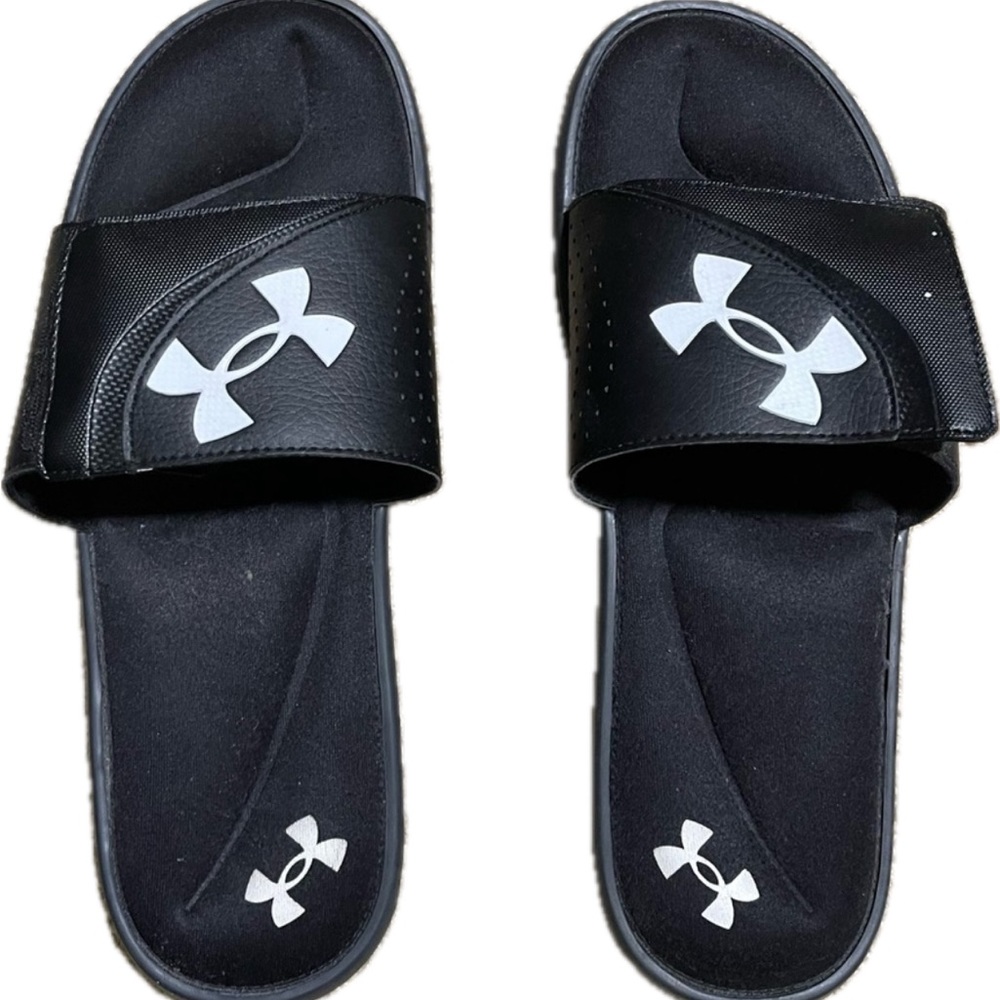 Black Under Armor Slides - size 15